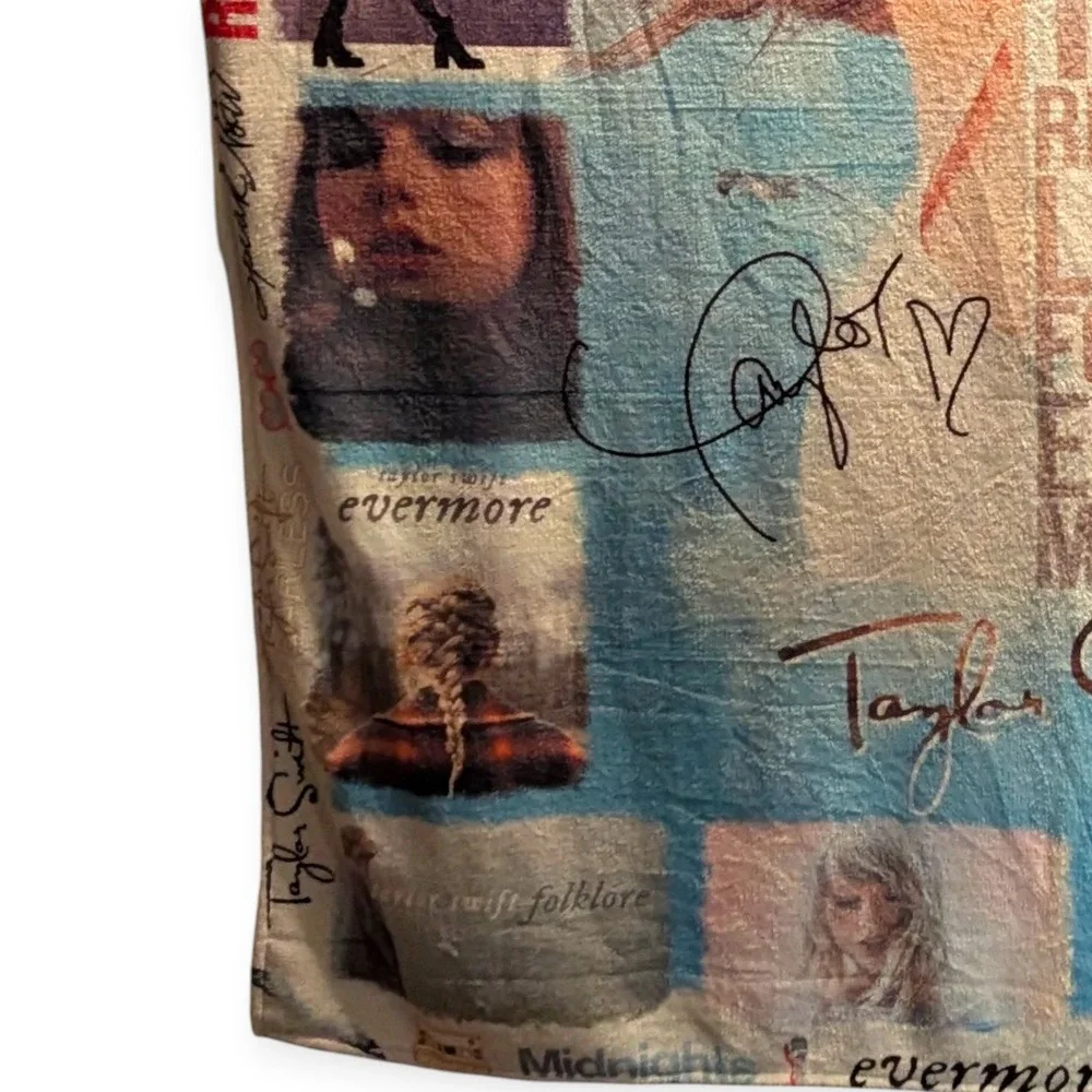 Taylor Swift Eras Tour‎ Fleece Throw Blanket Albums Signature Graphic Multicolor